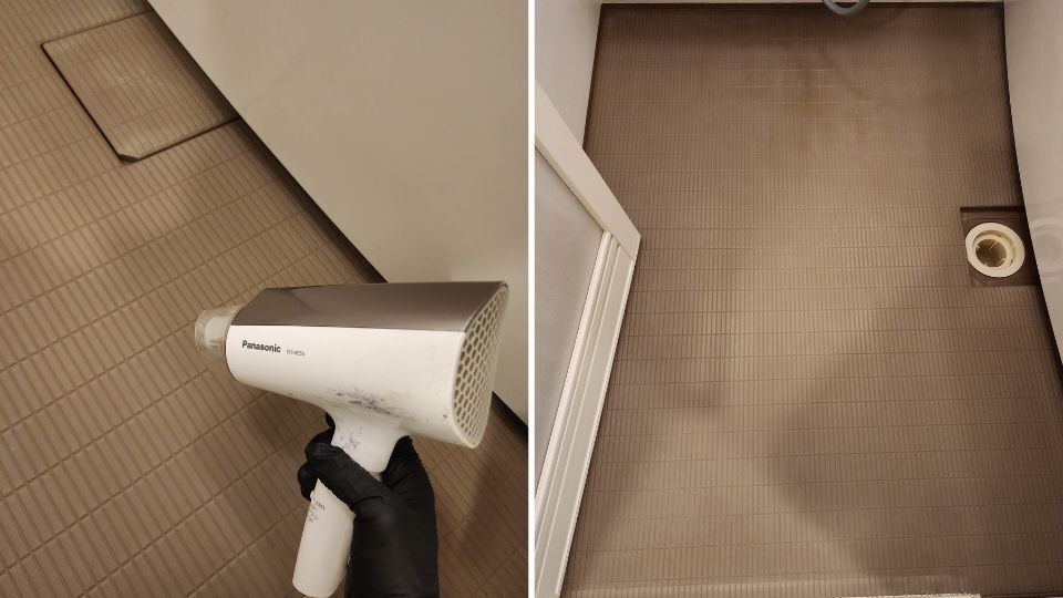 浴室床の白い汚れ