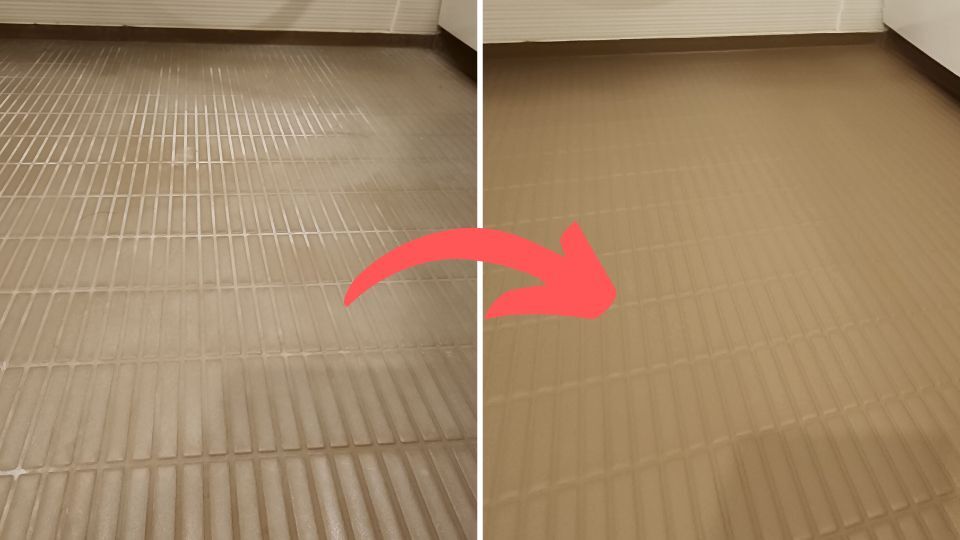 浴室床の白い汚れ