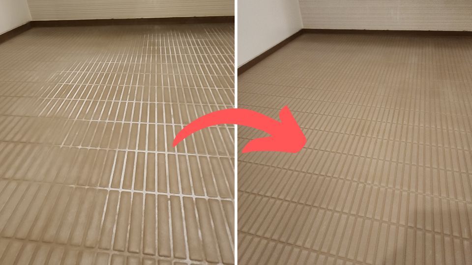浴室床の白い汚れ
